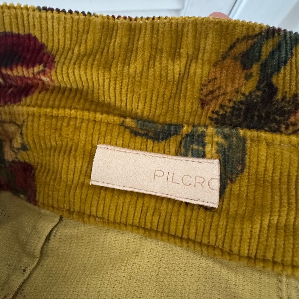 Free People Pilcro Corduroy Skirt - Mustard Floral